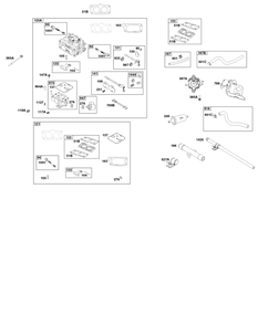 Carburetor And Fuel Supply Group Diagram and Parts List for 613477-0251-J1 400000 - 699999 Briggs and Stratton Engine